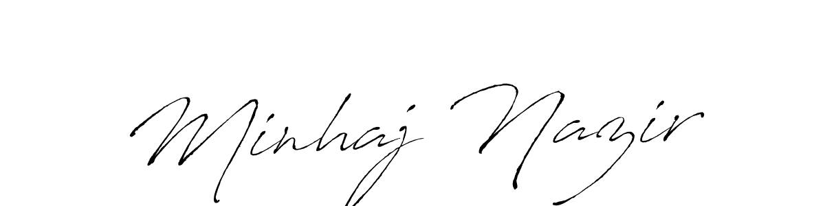 How to make Minhaj Nazir name signature. Use Antro_Vectra style for creating short signs online. This is the latest handwritten sign. Minhaj Nazir signature style 6 images and pictures png