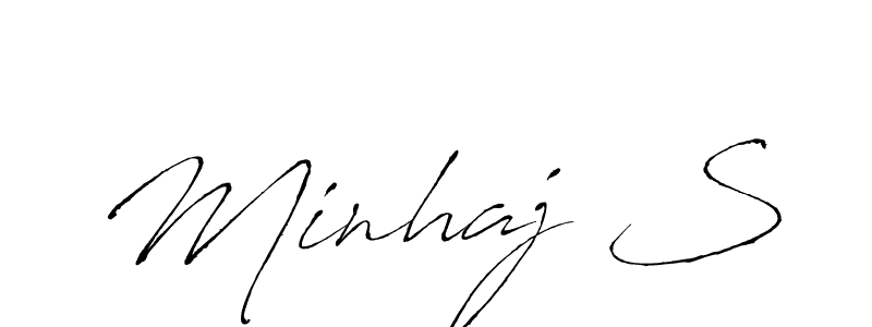 Similarly Antro_Vectra is the best handwritten signature design. Signature creator online .You can use it as an online autograph creator for name Minhaj S. Minhaj S signature style 6 images and pictures png