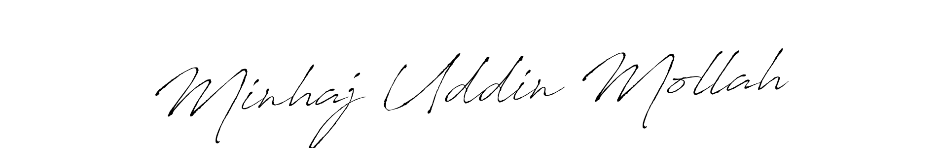 The best way (Antro_Vectra) to make a short signature is to pick only two or three words in your name. The name Minhaj Uddin Mollah include a total of six letters. For converting this name. Minhaj Uddin Mollah signature style 6 images and pictures png