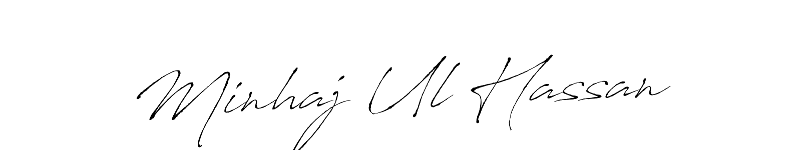 Create a beautiful signature design for name Minhaj Ul Hassan. With this signature (Antro_Vectra) fonts, you can make a handwritten signature for free. Minhaj Ul Hassan signature style 6 images and pictures png