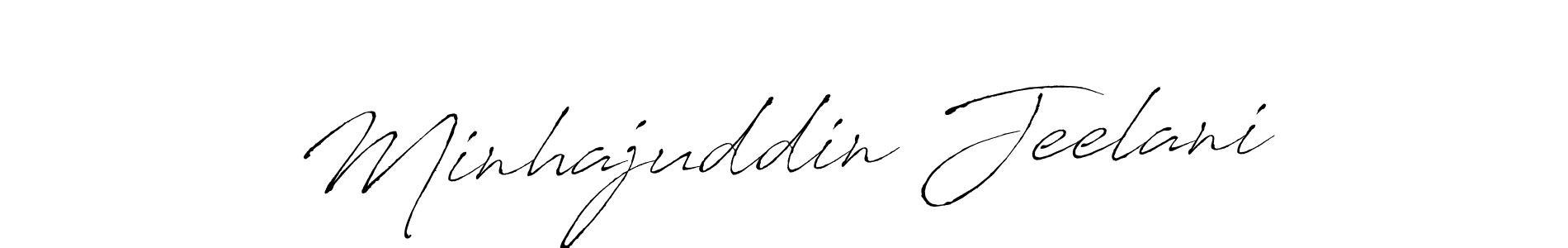 How to make Minhajuddin Jeelani signature? Antro_Vectra is a professional autograph style. Create handwritten signature for Minhajuddin Jeelani name. Minhajuddin Jeelani signature style 6 images and pictures png