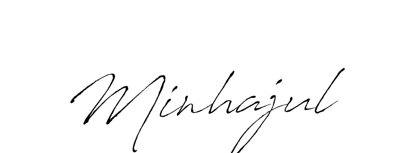 Use a signature maker to create a handwritten signature online. With this signature software, you can design (Antro_Vectra) your own signature for name Minhajul. Minhajul signature style 6 images and pictures png