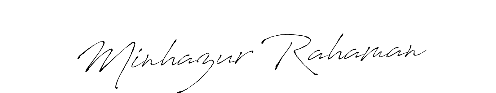Make a beautiful signature design for name Minhazur Rahaman. With this signature (Antro_Vectra) style, you can create a handwritten signature for free. Minhazur Rahaman signature style 6 images and pictures png