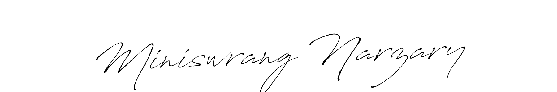 This is the best signature style for the Miniswrang Narzary name. Also you like these signature font (Antro_Vectra). Mix name signature. Miniswrang Narzary signature style 6 images and pictures png