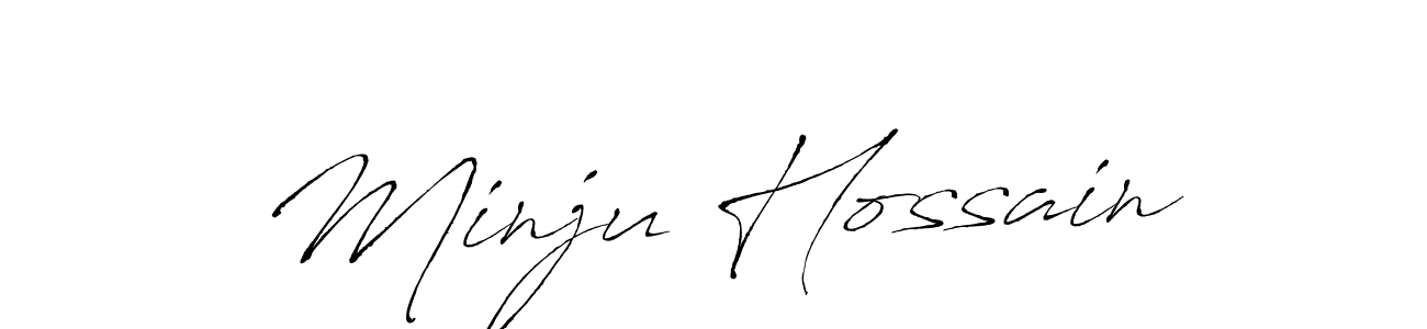 Minju Hossain stylish signature style. Best Handwritten Sign (Antro_Vectra) for my name. Handwritten Signature Collection Ideas for my name Minju Hossain. Minju Hossain signature style 6 images and pictures png