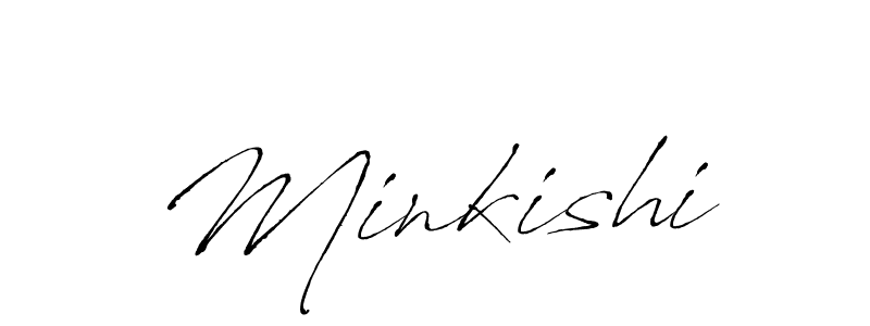 Create a beautiful signature design for name Minkishi. With this signature (Antro_Vectra) fonts, you can make a handwritten signature for free. Minkishi signature style 6 images and pictures png