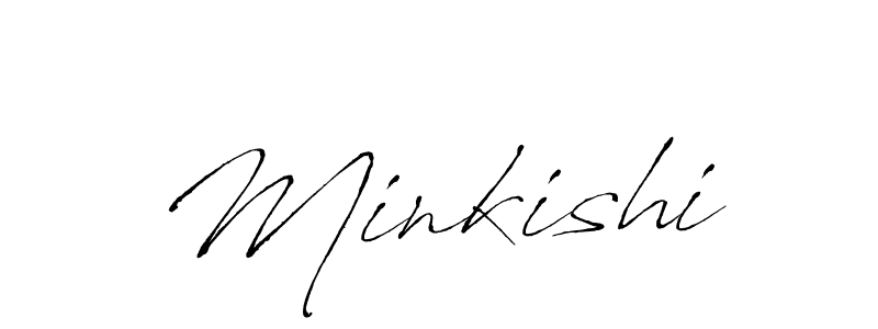 How to make Minkishi signature? Antro_Vectra is a professional autograph style. Create handwritten signature for Minkishi name. Minkishi signature style 6 images and pictures png