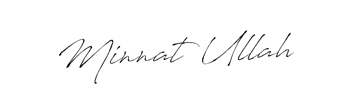 Minnat Ullah stylish signature style. Best Handwritten Sign (Antro_Vectra) for my name. Handwritten Signature Collection Ideas for my name Minnat Ullah. Minnat Ullah signature style 6 images and pictures png