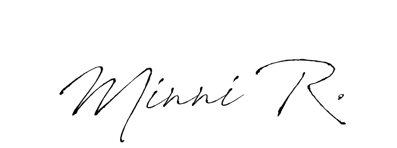 Make a beautiful signature design for name Minni R.. With this signature (Antro_Vectra) style, you can create a handwritten signature for free. Minni R. signature style 6 images and pictures png