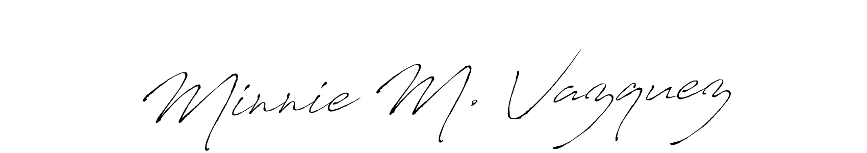 if you are searching for the best signature style for your name Minnie M. Vazquez. so please give up your signature search. here we have designed multiple signature styles  using Antro_Vectra. Minnie M. Vazquez signature style 6 images and pictures png