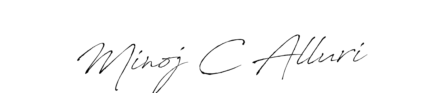 You should practise on your own different ways (Antro_Vectra) to write your name (Minoj C Alluri) in signature. don't let someone else do it for you. Minoj C Alluri signature style 6 images and pictures png