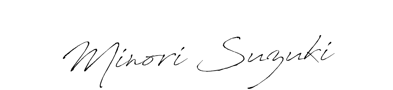 Design your own signature with our free online signature maker. With this signature software, you can create a handwritten (Antro_Vectra) signature for name Minori Suzuki. Minori Suzuki signature style 6 images and pictures png