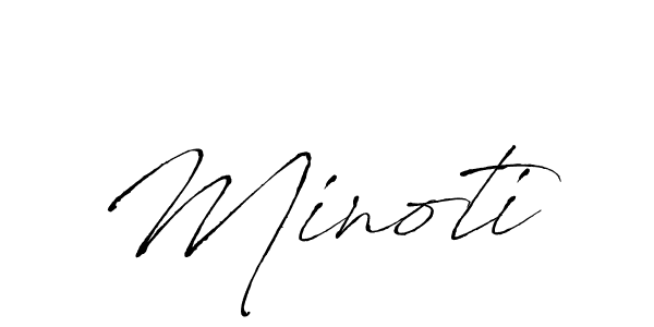 Use a signature maker to create a handwritten signature online. With this signature software, you can design (Antro_Vectra) your own signature for name Minoti. Minoti signature style 6 images and pictures png