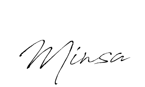 Design your own signature with our free online signature maker. With this signature software, you can create a handwritten (Antro_Vectra) signature for name Minsa. Minsa signature style 6 images and pictures png