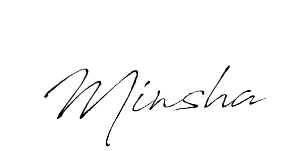 Antro_Vectra is a professional signature style that is perfect for those who want to add a touch of class to their signature. It is also a great choice for those who want to make their signature more unique. Get Minsha name to fancy signature for free. Minsha signature style 6 images and pictures png