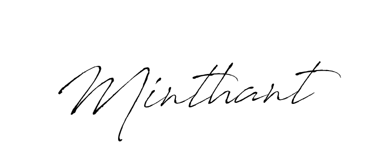 Use a signature maker to create a handwritten signature online. With this signature software, you can design (Antro_Vectra) your own signature for name Minthant. Minthant signature style 6 images and pictures png