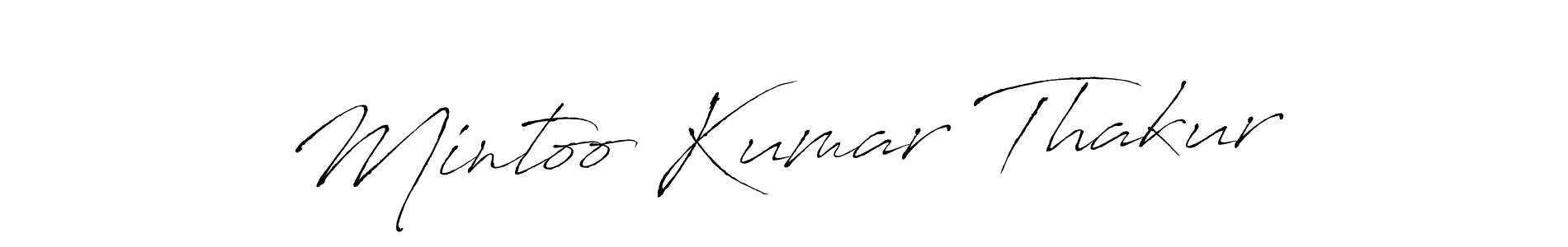 Create a beautiful signature design for name Mintoo Kumar Thakur. With this signature (Antro_Vectra) fonts, you can make a handwritten signature for free. Mintoo Kumar Thakur signature style 6 images and pictures png