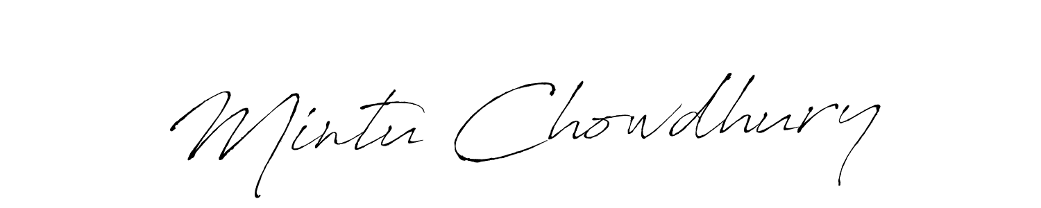 How to make Mintu Chowdhury name signature. Use Antro_Vectra style for creating short signs online. This is the latest handwritten sign. Mintu Chowdhury signature style 6 images and pictures png