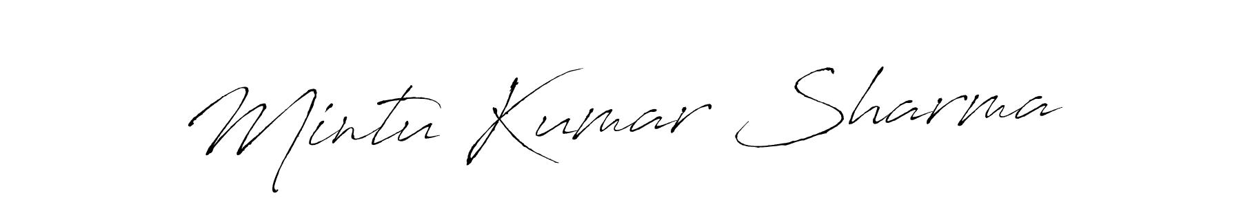 Create a beautiful signature design for name Mintu Kumar Sharma. With this signature (Antro_Vectra) fonts, you can make a handwritten signature for free. Mintu Kumar Sharma signature style 6 images and pictures png