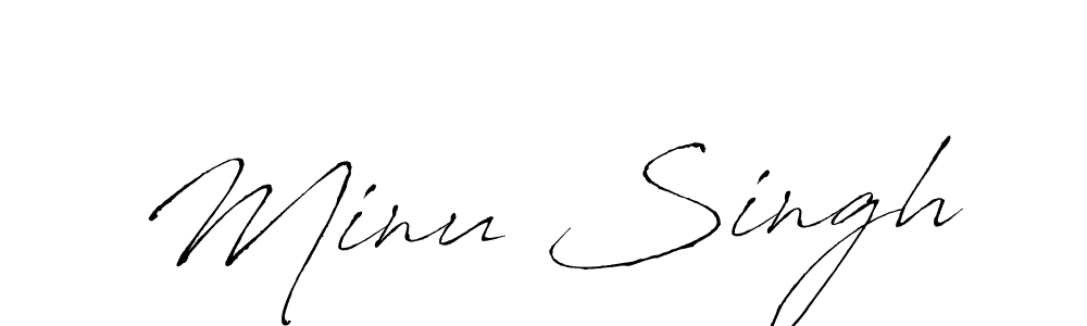 Create a beautiful signature design for name Minu Singh. With this signature (Antro_Vectra) fonts, you can make a handwritten signature for free. Minu Singh signature style 6 images and pictures png