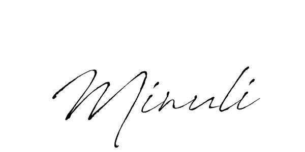 Minuli stylish signature style. Best Handwritten Sign (Antro_Vectra) for my name. Handwritten Signature Collection Ideas for my name Minuli. Minuli signature style 6 images and pictures png