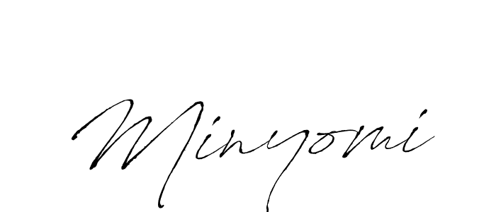Make a beautiful signature design for name Minyomi. With this signature (Antro_Vectra) style, you can create a handwritten signature for free. Minyomi signature style 6 images and pictures png