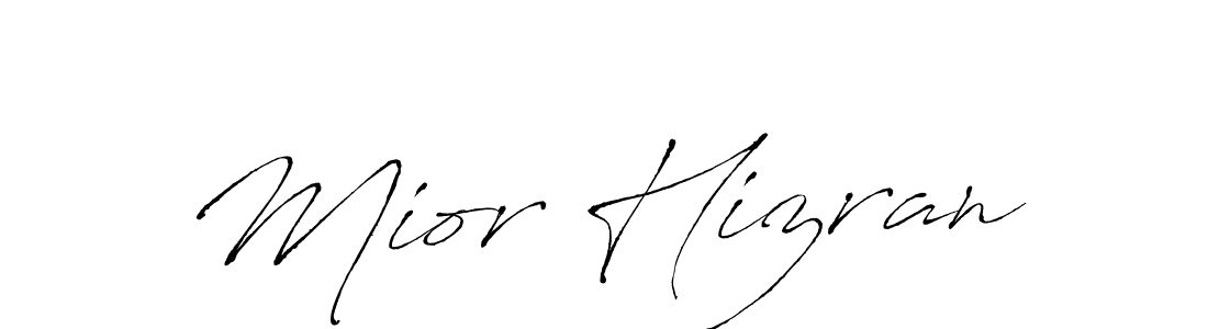 You should practise on your own different ways (Antro_Vectra) to write your name (Mior Hizran) in signature. don't let someone else do it for you. Mior Hizran signature style 6 images and pictures png