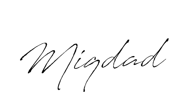 Antro_Vectra is a professional signature style that is perfect for those who want to add a touch of class to their signature. It is also a great choice for those who want to make their signature more unique. Get Miqdad name to fancy signature for free. Miqdad signature style 6 images and pictures png