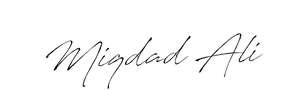 Make a beautiful signature design for name Miqdad Ali. With this signature (Antro_Vectra) style, you can create a handwritten signature for free. Miqdad Ali signature style 6 images and pictures png