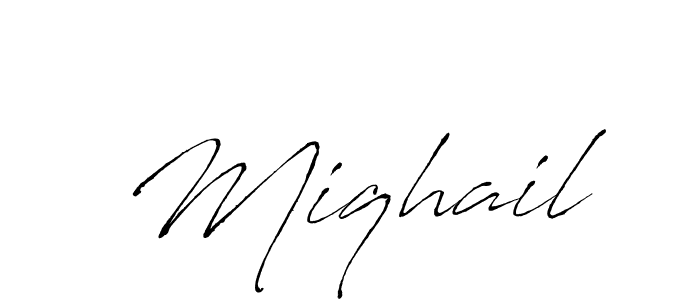 You should practise on your own different ways (Antro_Vectra) to write your name (Miqhail) in signature. don't let someone else do it for you. Miqhail signature style 6 images and pictures png