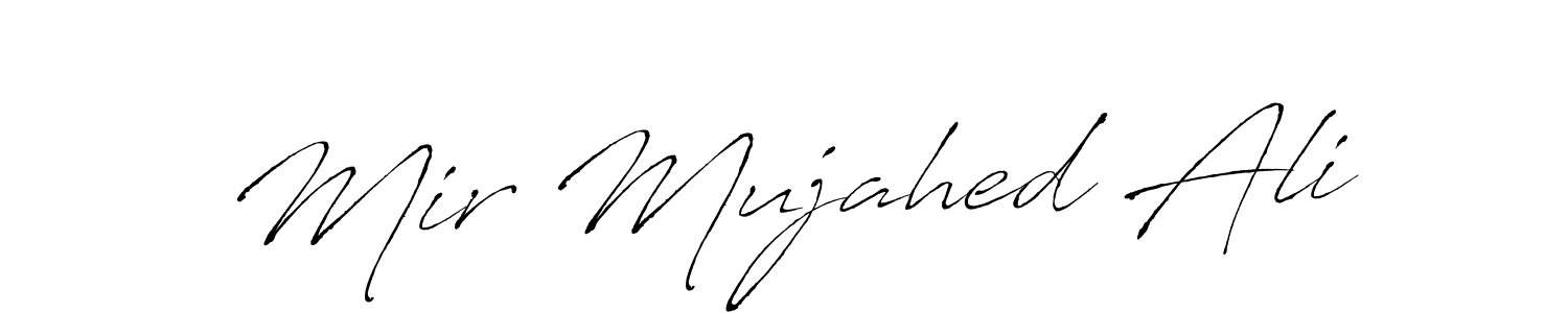 How to make Mir Mujahed Ali name signature. Use Antro_Vectra style for creating short signs online. This is the latest handwritten sign. Mir Mujahed Ali signature style 6 images and pictures png
