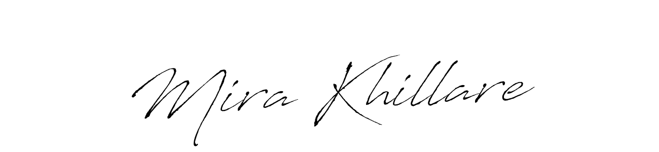 Similarly Antro_Vectra is the best handwritten signature design. Signature creator online .You can use it as an online autograph creator for name Mira Khillare. Mira Khillare signature style 6 images and pictures png