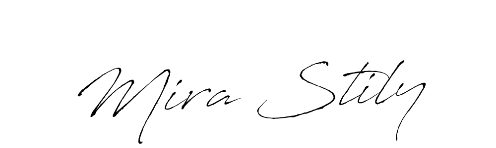 Make a beautiful signature design for name Mira Stily. With this signature (Antro_Vectra) style, you can create a handwritten signature for free. Mira Stily signature style 6 images and pictures png