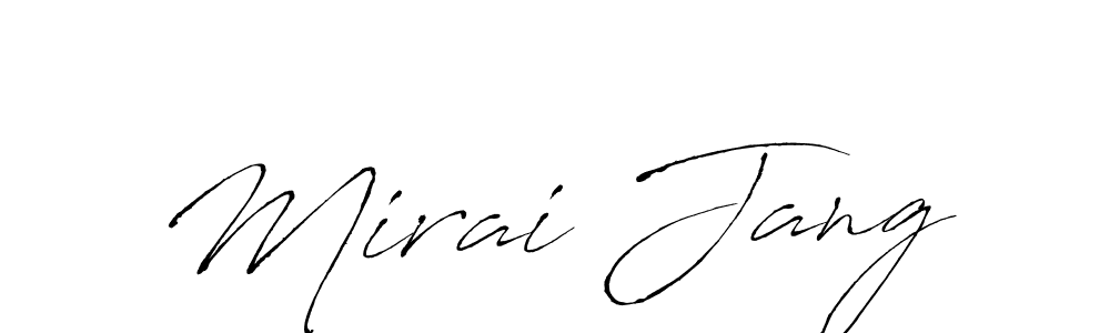 Design your own signature with our free online signature maker. With this signature software, you can create a handwritten (Antro_Vectra) signature for name Mirai Jang. Mirai Jang signature style 6 images and pictures png