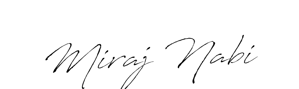 Antro_Vectra is a professional signature style that is perfect for those who want to add a touch of class to their signature. It is also a great choice for those who want to make their signature more unique. Get Miraj Nabi name to fancy signature for free. Miraj Nabi signature style 6 images and pictures png