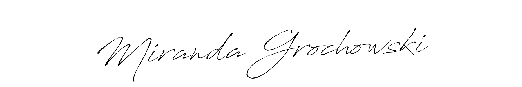 How to make Miranda Grochowski name signature. Use Antro_Vectra style for creating short signs online. This is the latest handwritten sign. Miranda Grochowski signature style 6 images and pictures png