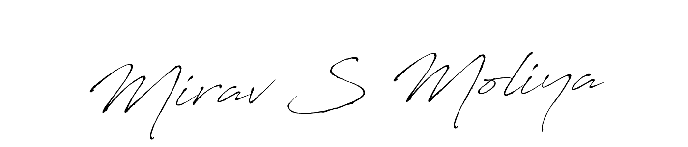 How to make Mirav S Moliya name signature. Use Antro_Vectra style for creating short signs online. This is the latest handwritten sign. Mirav S Moliya signature style 6 images and pictures png