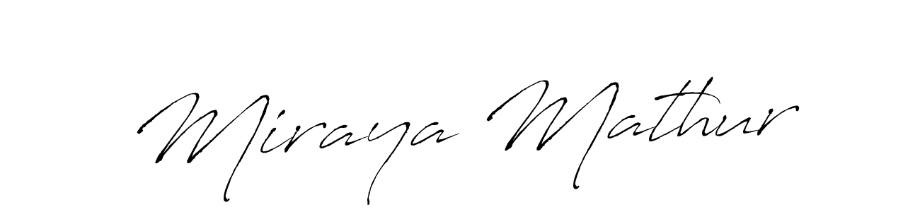 Use a signature maker to create a handwritten signature online. With this signature software, you can design (Antro_Vectra) your own signature for name Miraya Mathur. Miraya Mathur signature style 6 images and pictures png