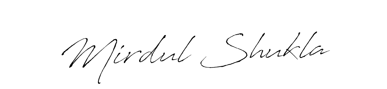 The best way (Antro_Vectra) to make a short signature is to pick only two or three words in your name. The name Mirdul Shukla include a total of six letters. For converting this name. Mirdul Shukla signature style 6 images and pictures png