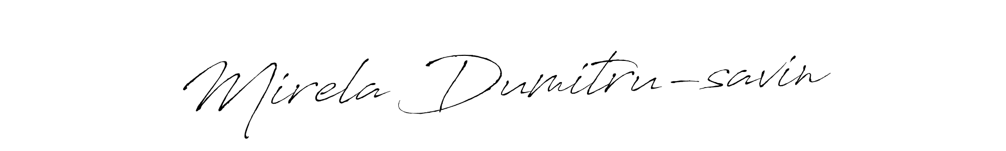You should practise on your own different ways (Antro_Vectra) to write your name (Mirela Dumitru-savin) in signature. don't let someone else do it for you. Mirela Dumitru-savin signature style 6 images and pictures png