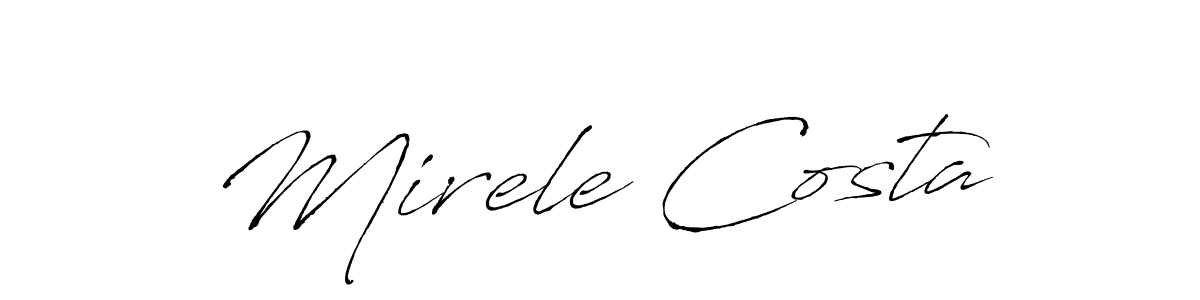 Design your own signature with our free online signature maker. With this signature software, you can create a handwritten (Antro_Vectra) signature for name Mirele Costa. Mirele Costa signature style 6 images and pictures png