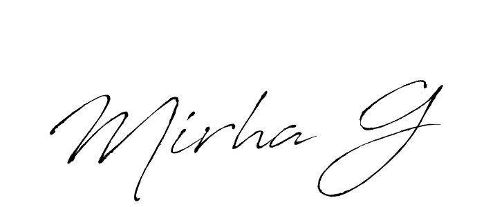 Also You can easily find your signature by using the search form. We will create Mirha G name handwritten signature images for you free of cost using Antro_Vectra sign style. Mirha G signature style 6 images and pictures png