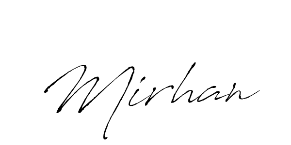 Make a beautiful signature design for name Mirhan. With this signature (Antro_Vectra) style, you can create a handwritten signature for free. Mirhan signature style 6 images and pictures png