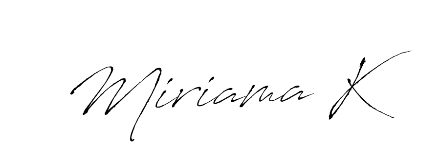 Antro_Vectra is a professional signature style that is perfect for those who want to add a touch of class to their signature. It is also a great choice for those who want to make their signature more unique. Get Miriama K name to fancy signature for free. Miriama K signature style 6 images and pictures png