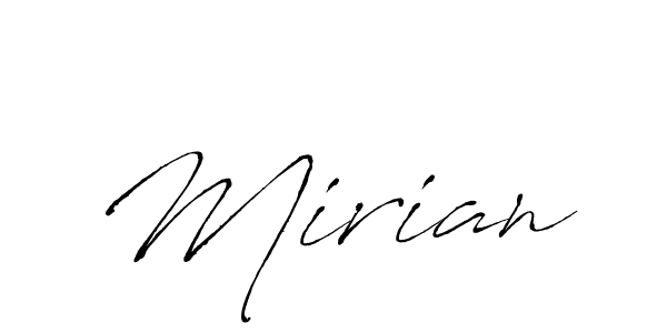 Make a beautiful signature design for name Mirian. With this signature (Antro_Vectra) style, you can create a handwritten signature for free. Mirian signature style 6 images and pictures png