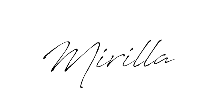 How to make Mirilla name signature. Use Antro_Vectra style for creating short signs online. This is the latest handwritten sign. Mirilla signature style 6 images and pictures png