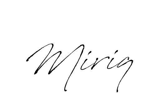 Antro_Vectra is a professional signature style that is perfect for those who want to add a touch of class to their signature. It is also a great choice for those who want to make their signature more unique. Get Miriq name to fancy signature for free. Miriq signature style 6 images and pictures png