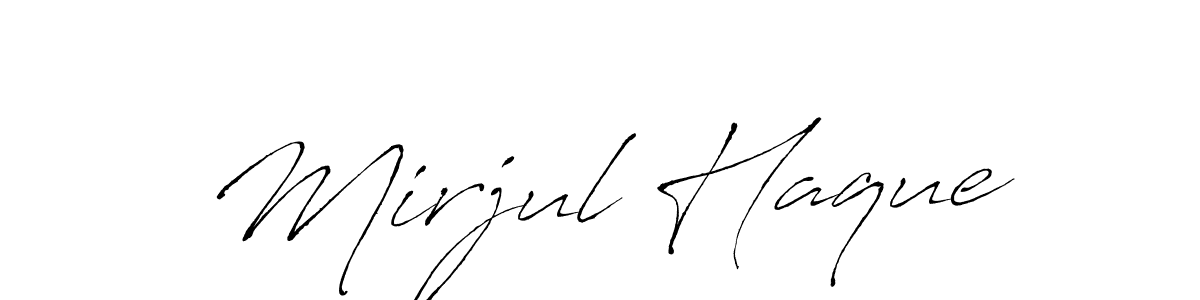 Design your own signature with our free online signature maker. With this signature software, you can create a handwritten (Antro_Vectra) signature for name Mirjul Haque. Mirjul Haque signature style 6 images and pictures png