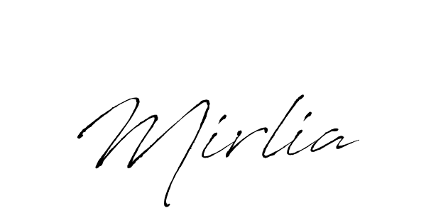 Make a beautiful signature design for name Mirlia. With this signature (Antro_Vectra) style, you can create a handwritten signature for free. Mirlia signature style 6 images and pictures png