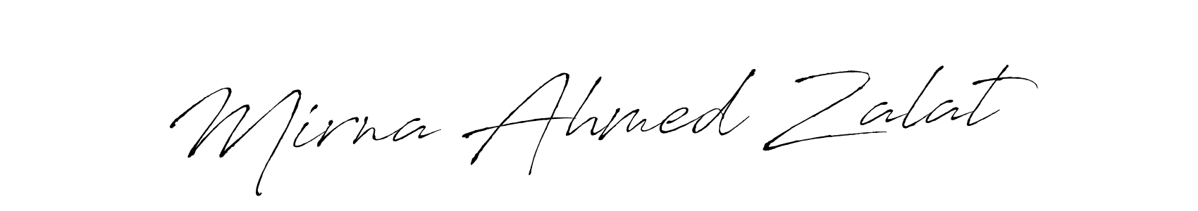 How to make Mirna Ahmed Zalat name signature. Use Antro_Vectra style for creating short signs online. This is the latest handwritten sign. Mirna Ahmed Zalat signature style 6 images and pictures png